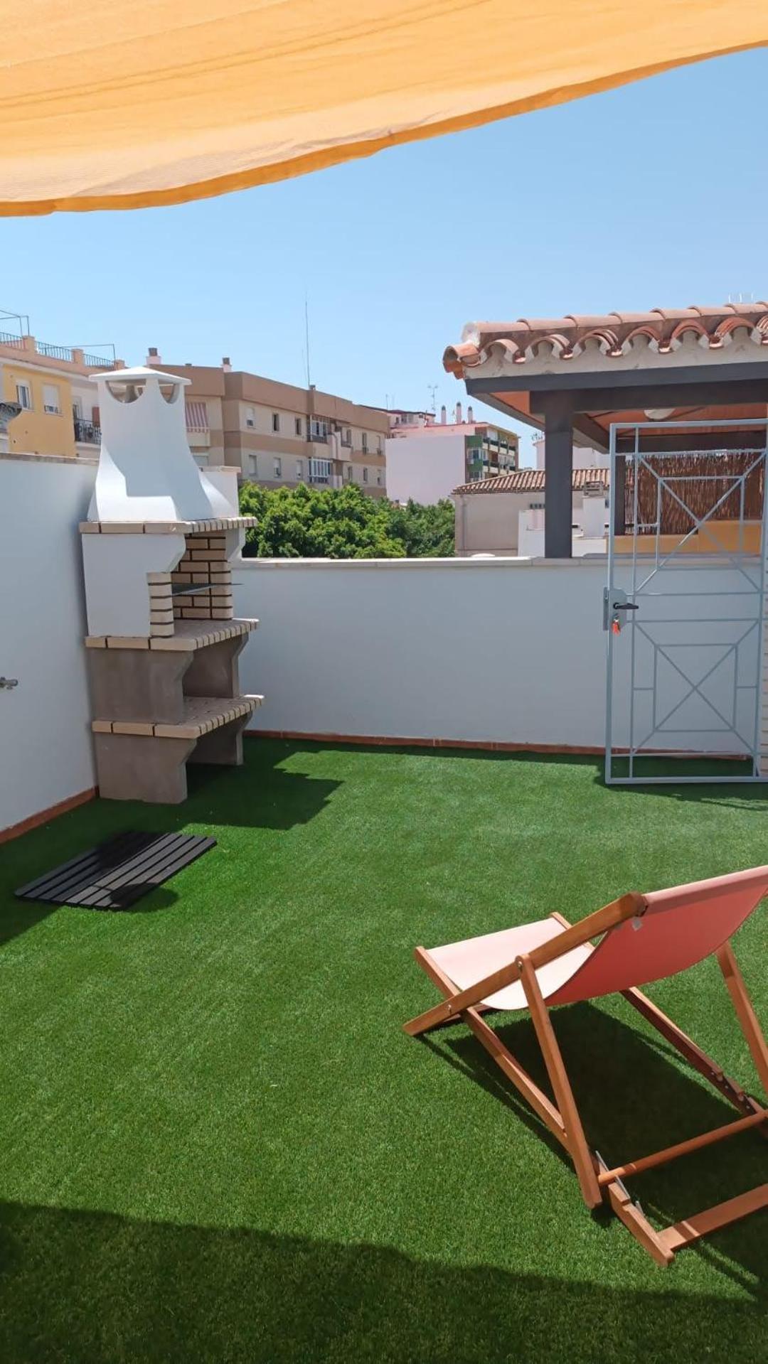 Estudio Centro Malaga Terraza Y Barbacoa Exterior foto